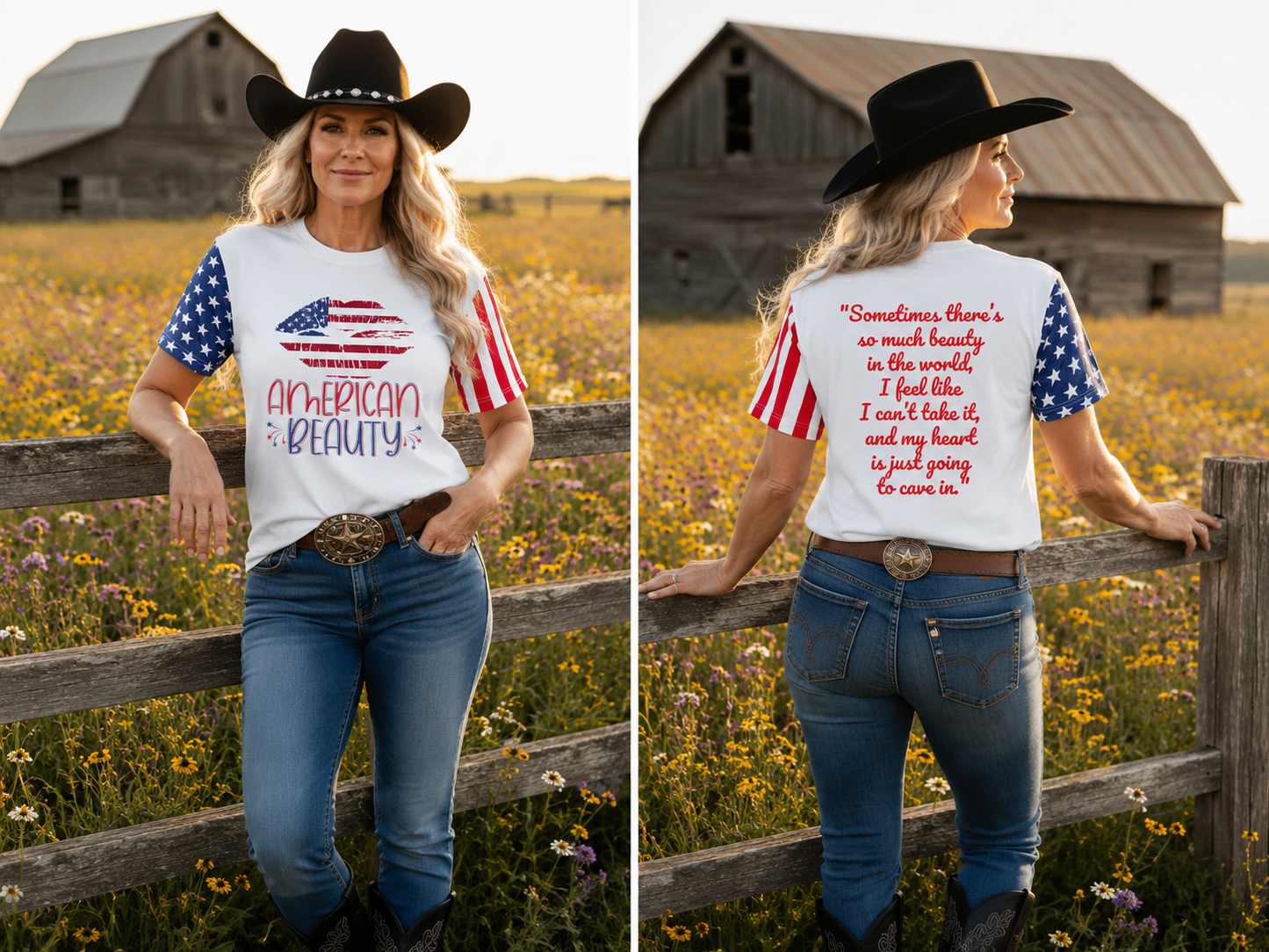American Beauty| Patriotic Stars &Stripes T-Shirt| Iamproud2beme Apparel|Woman At The Well Unleashed