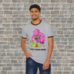 TROLLS LOVE THEM MORE (Unisex Cotton Ringer T-Shirt) white/blk