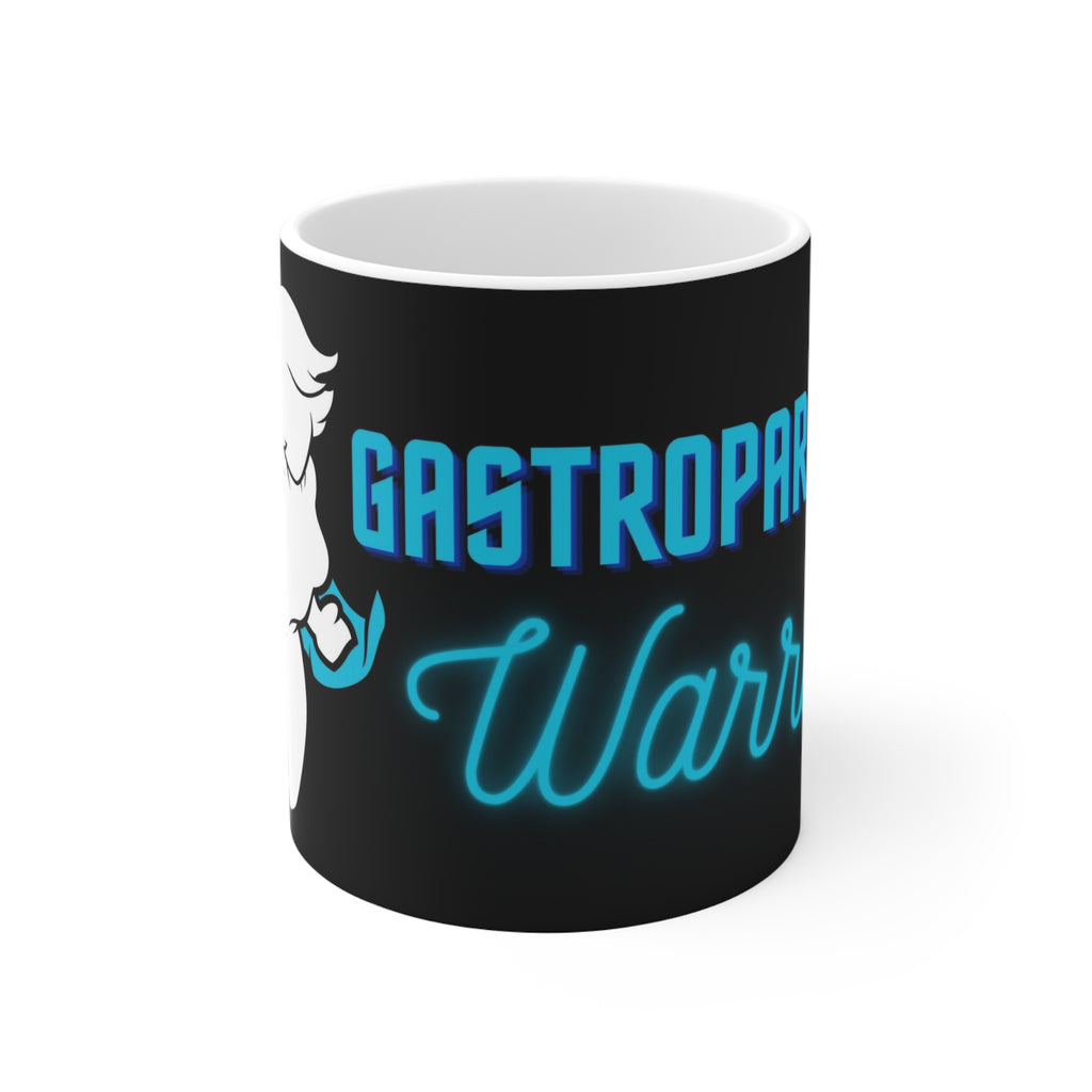GASTROPARESIS WARRIOR White Ceramic Mug (turquoise)