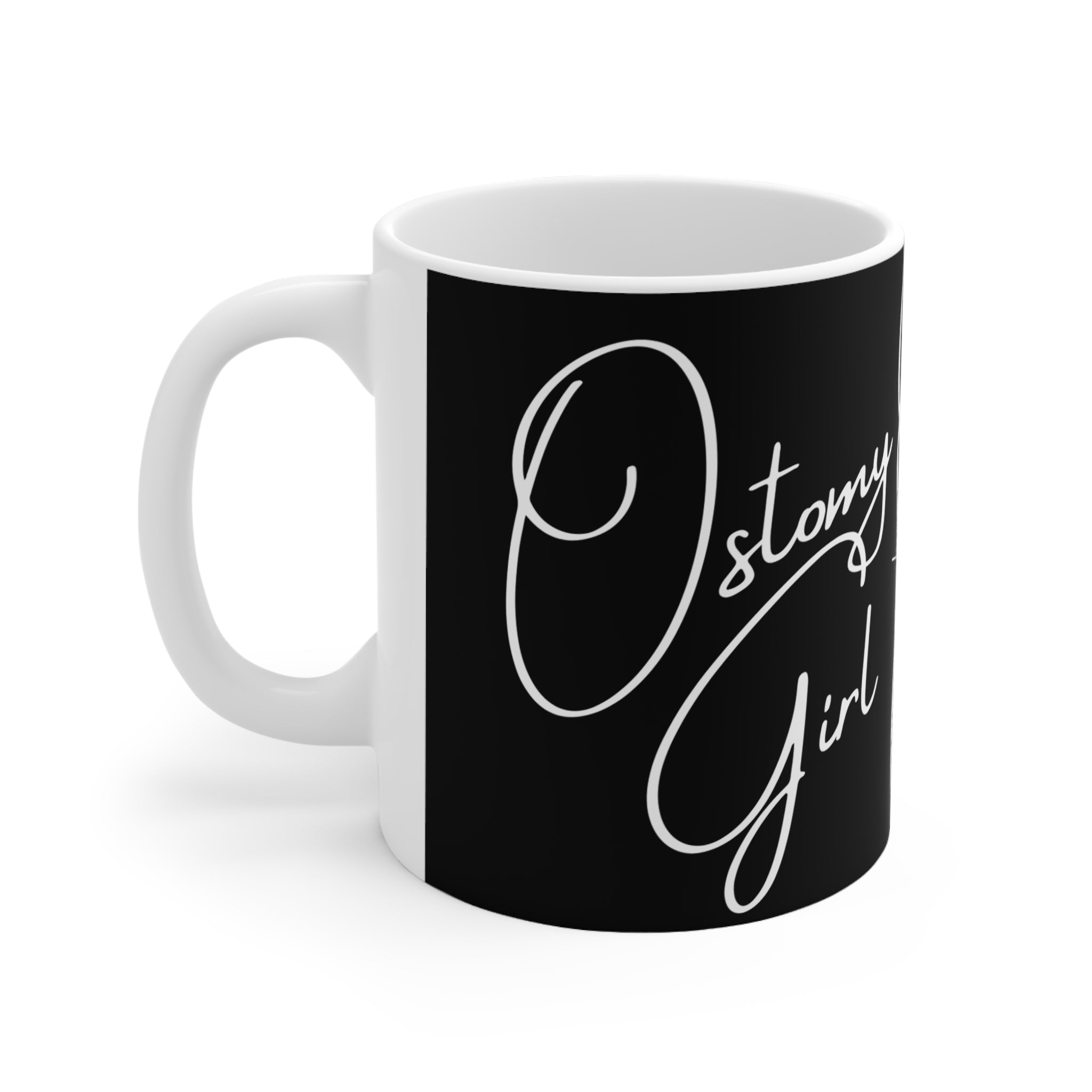 OSTOMY GIRL Black Ceramic Mug 11oz
