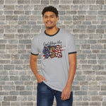 GOD BLESS THE USA (Cotton Ringer T-Shirt)