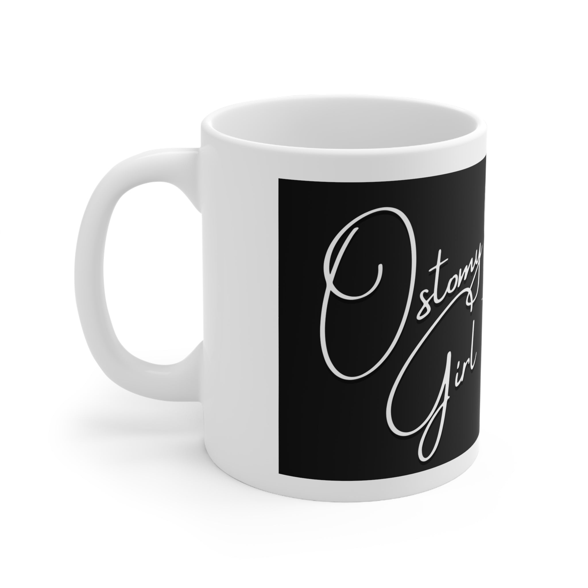 OSTOMY GIRL Blk/Grey Ombre Ceramic Mug 11oz