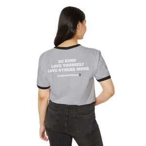 TROLLS LOVE THEM MORE (Unisex Cotton Ringer T-Shirt) grey/blk