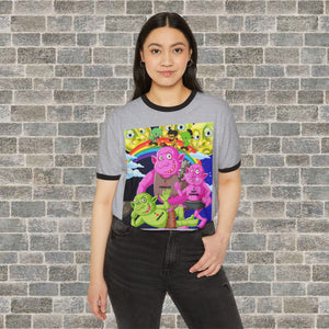 TROLLS LOVE THEM MORE (Unisex Cotton Ringer T-Shirt) white/blk