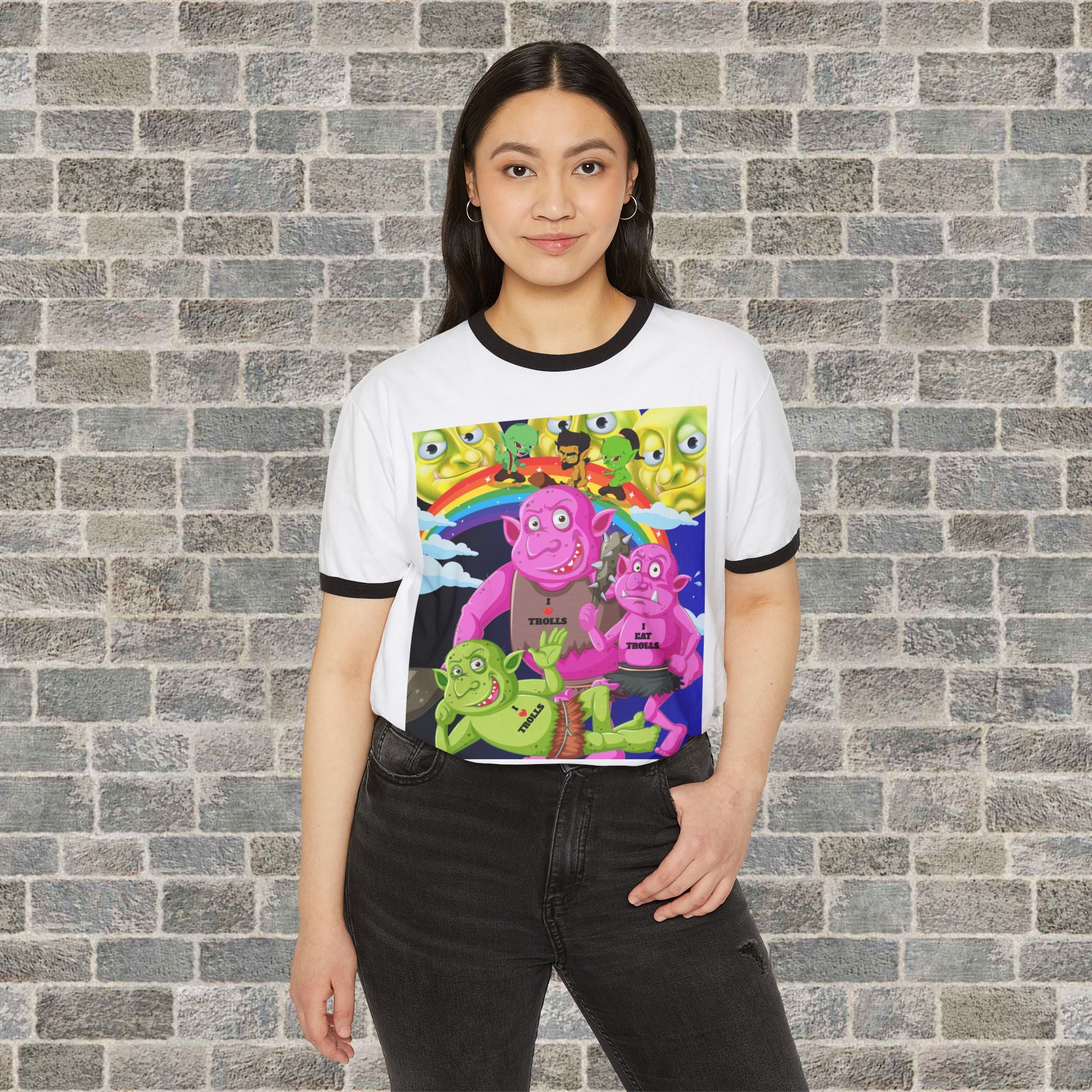 TROLLS LOVE THEM MORE (Unisex Cotton Ringer T-Shirt)