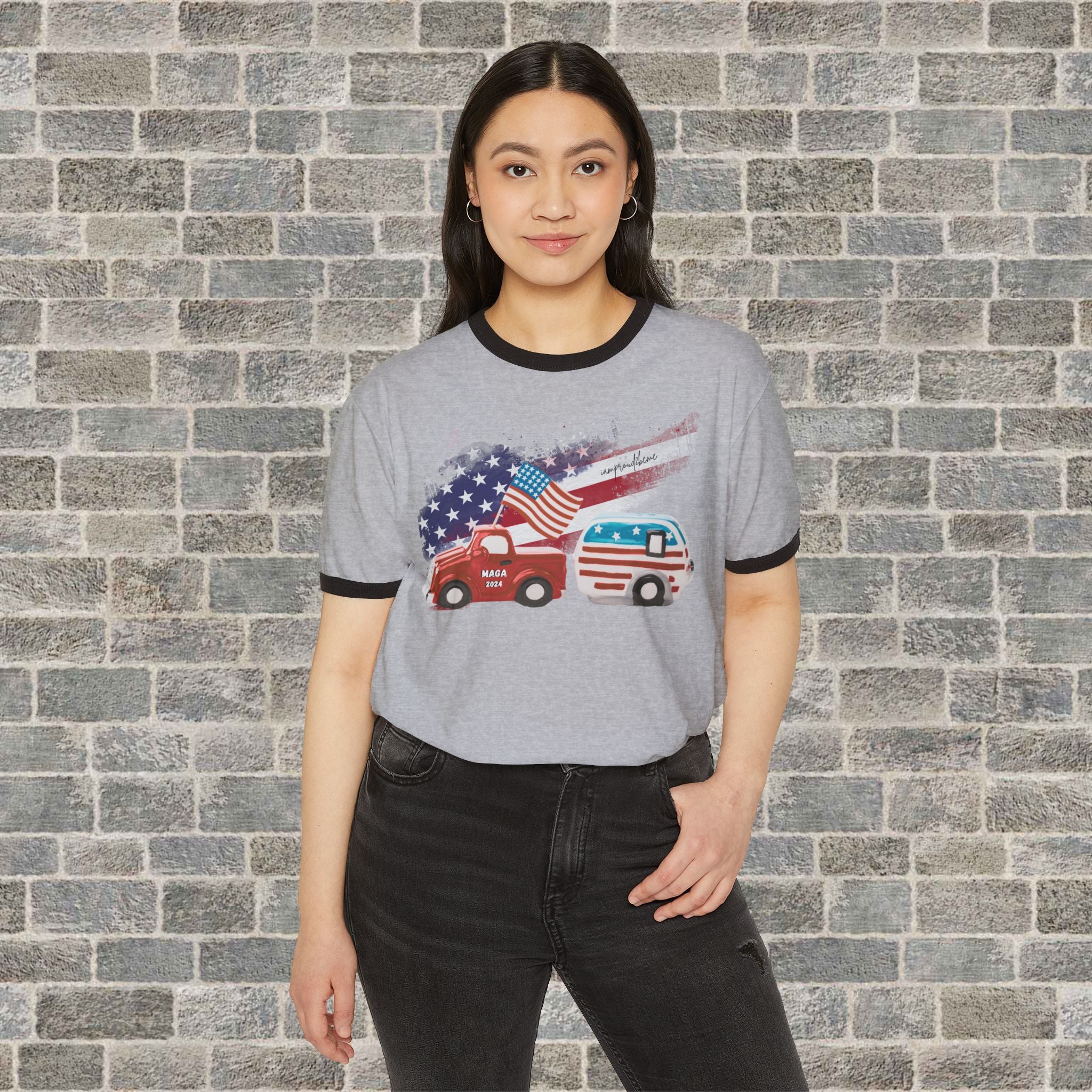 MAGA 2024 TRUMPS MY MAN (Cotton Ringer T-Shirt)