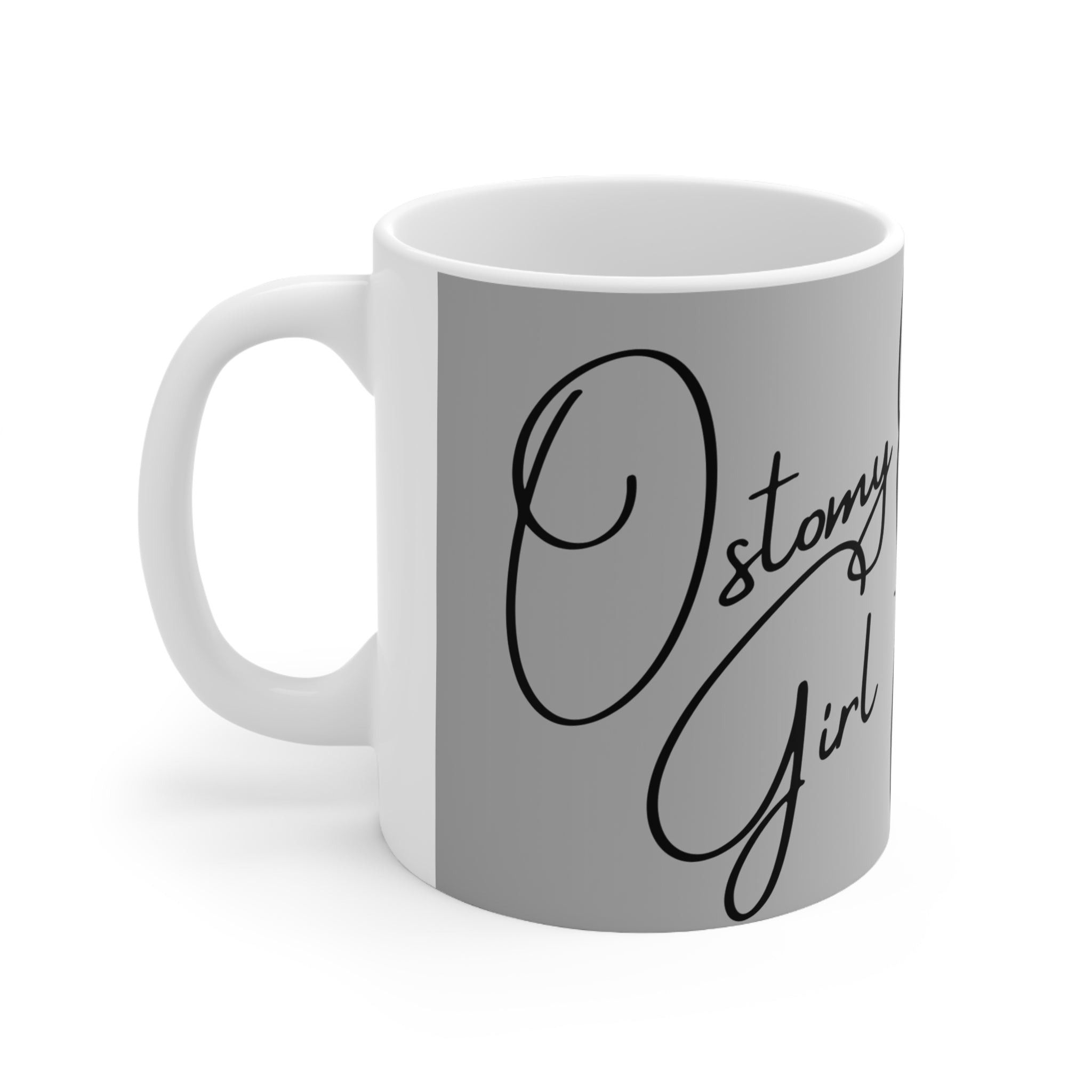 OSTOMY GIRL blk/white Ombre Ceramic Mug 11oz
