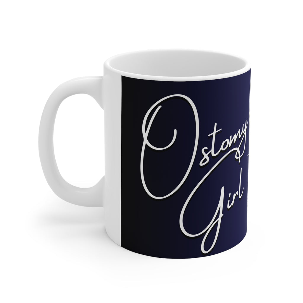 OSTOMY GIRL Blk/Blue Ombre Ceramic Mug 11oz