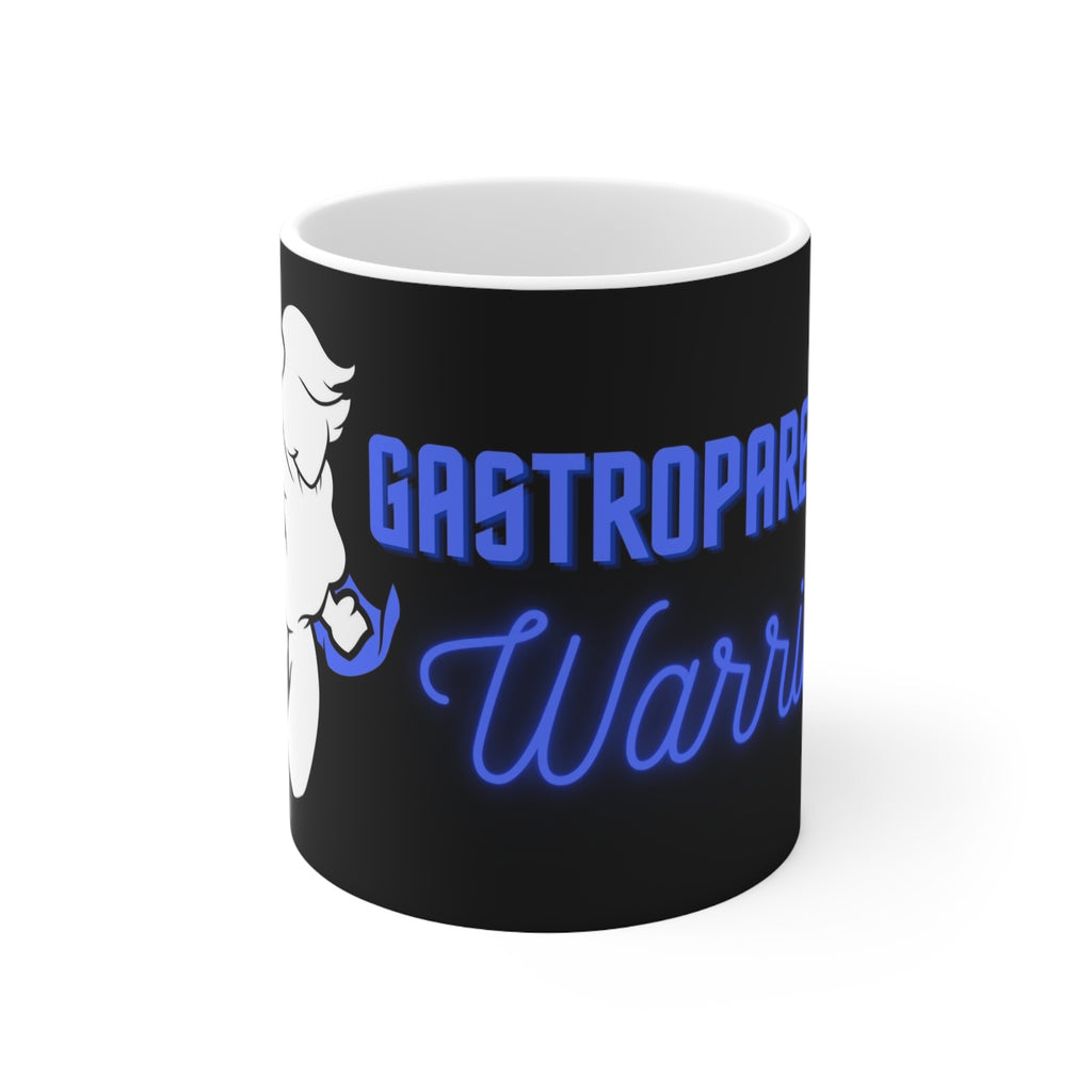GASTROPARESIS WARRIOR White Ceramic Mug 11oz. (blue)