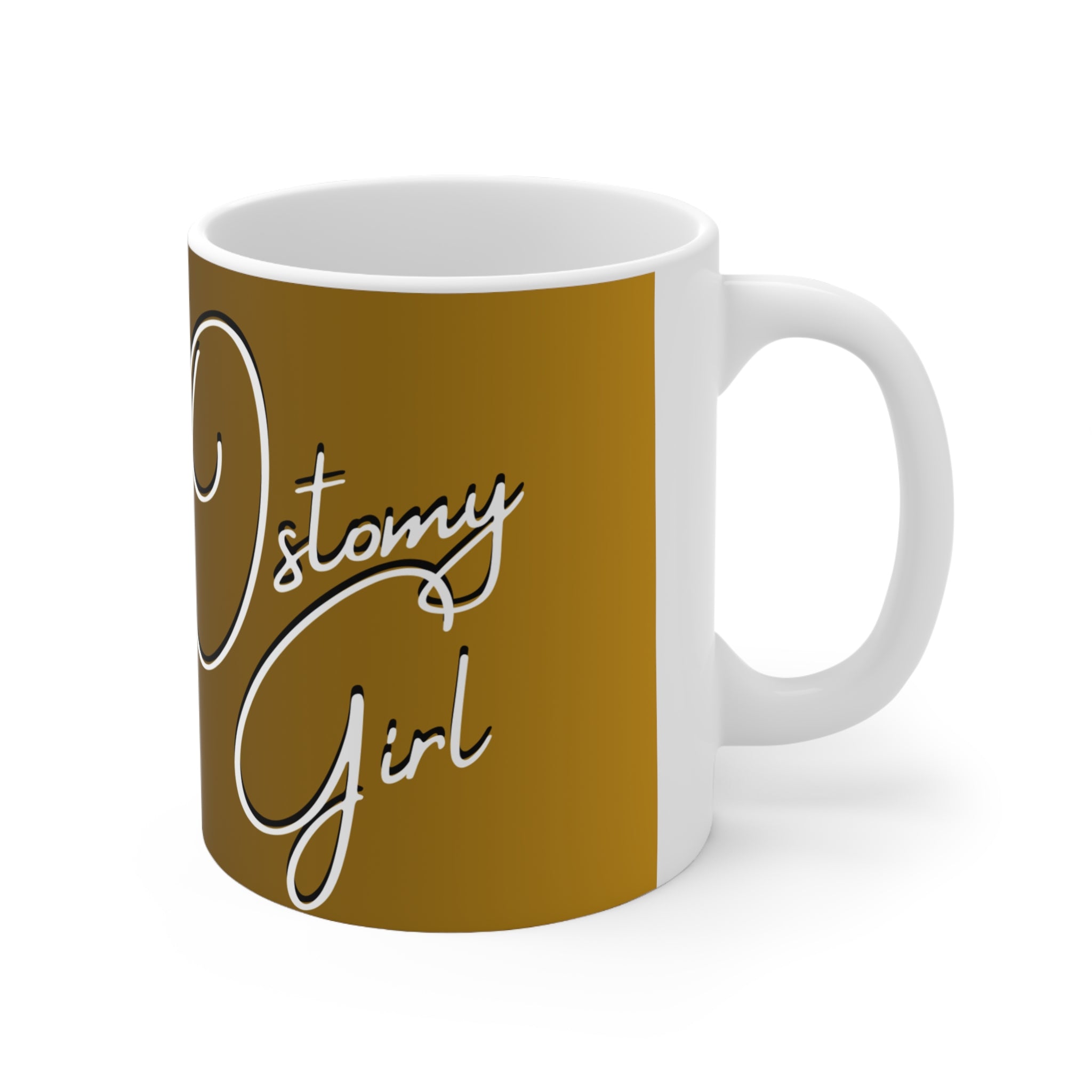OSTOMY GIRL Blk/Gold Ombre Ceramic Mug 11oz