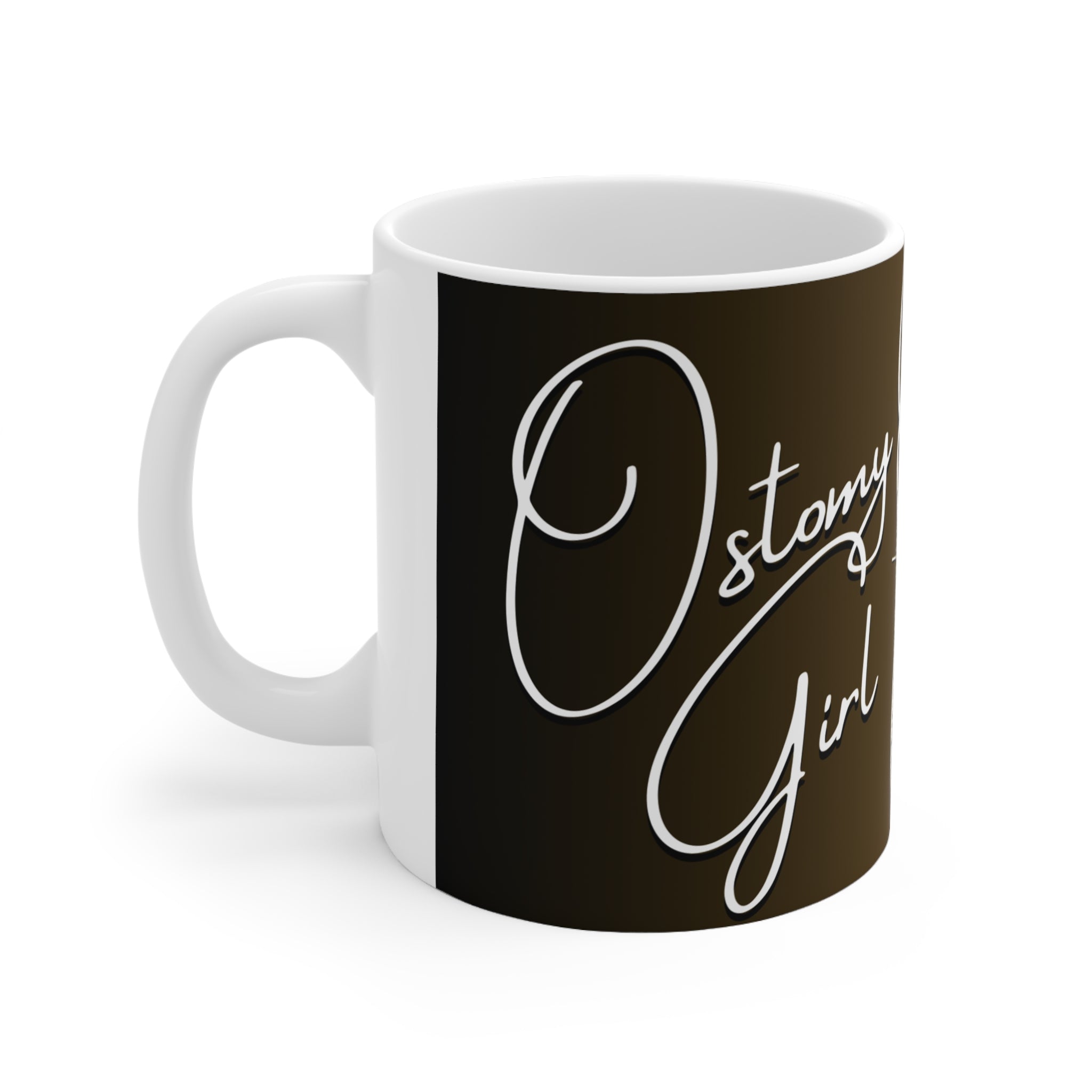 OSTOMY GIRL Blk/Gold Ombre Ceramic Mug 11oz