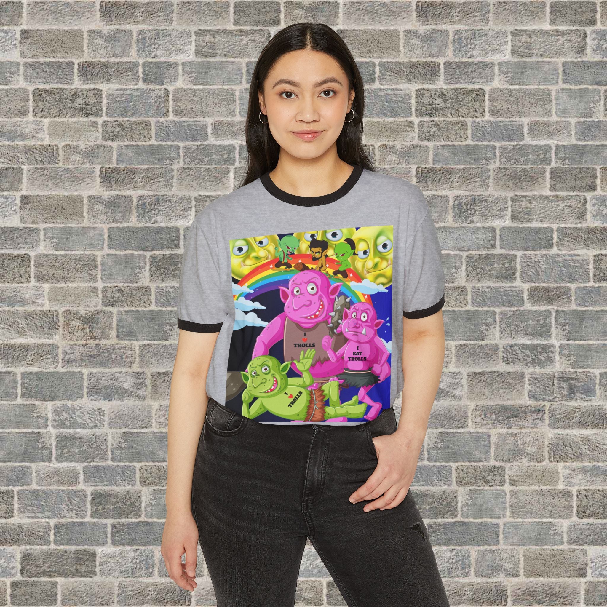 TROLLS LOVE THEM MORE (Unisex Cotton Ringer T-Shirt)