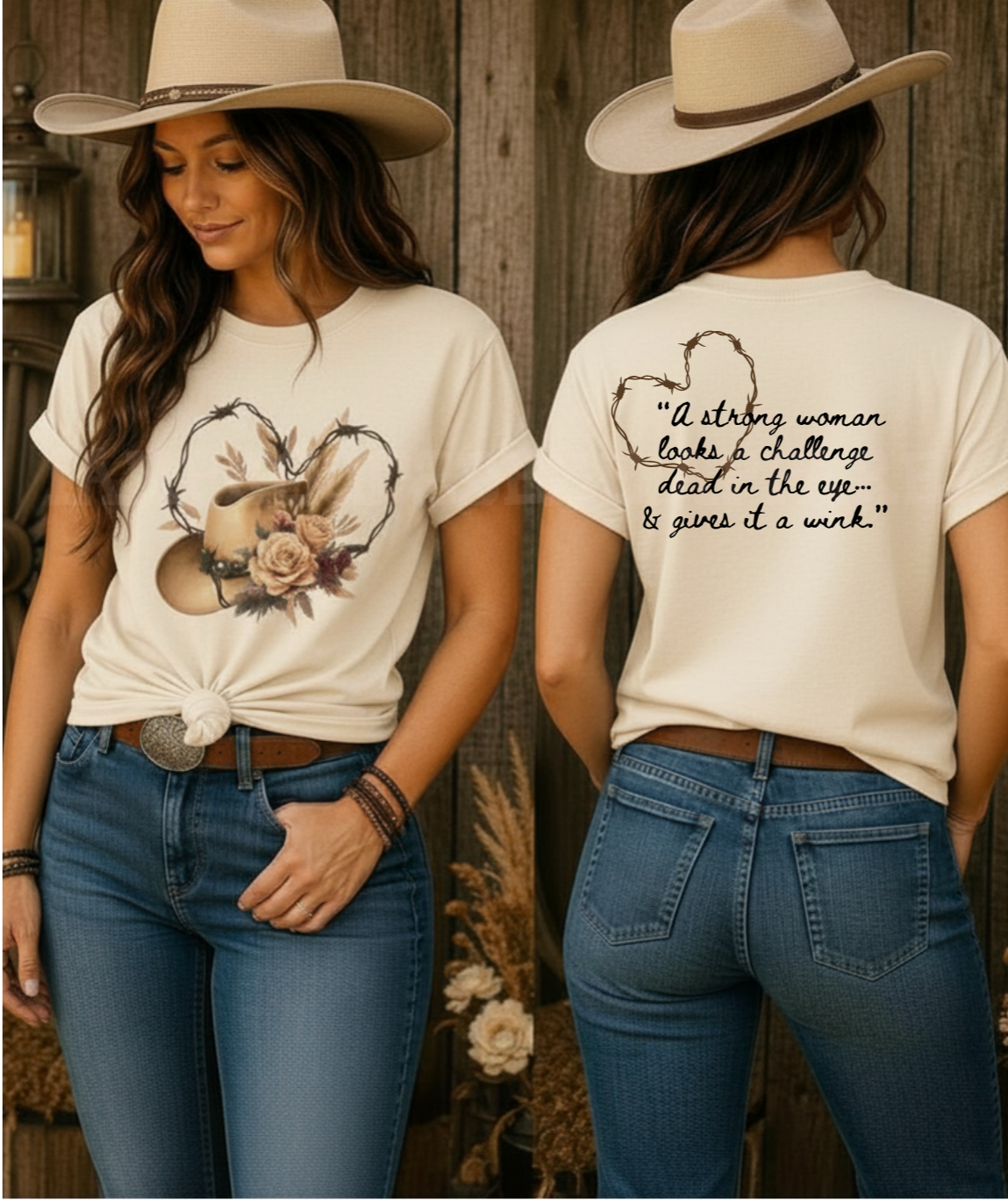Strong Woman Wink Western Faith Tee|Iamproud2beme Apparel| Woman At the Well Unleashed