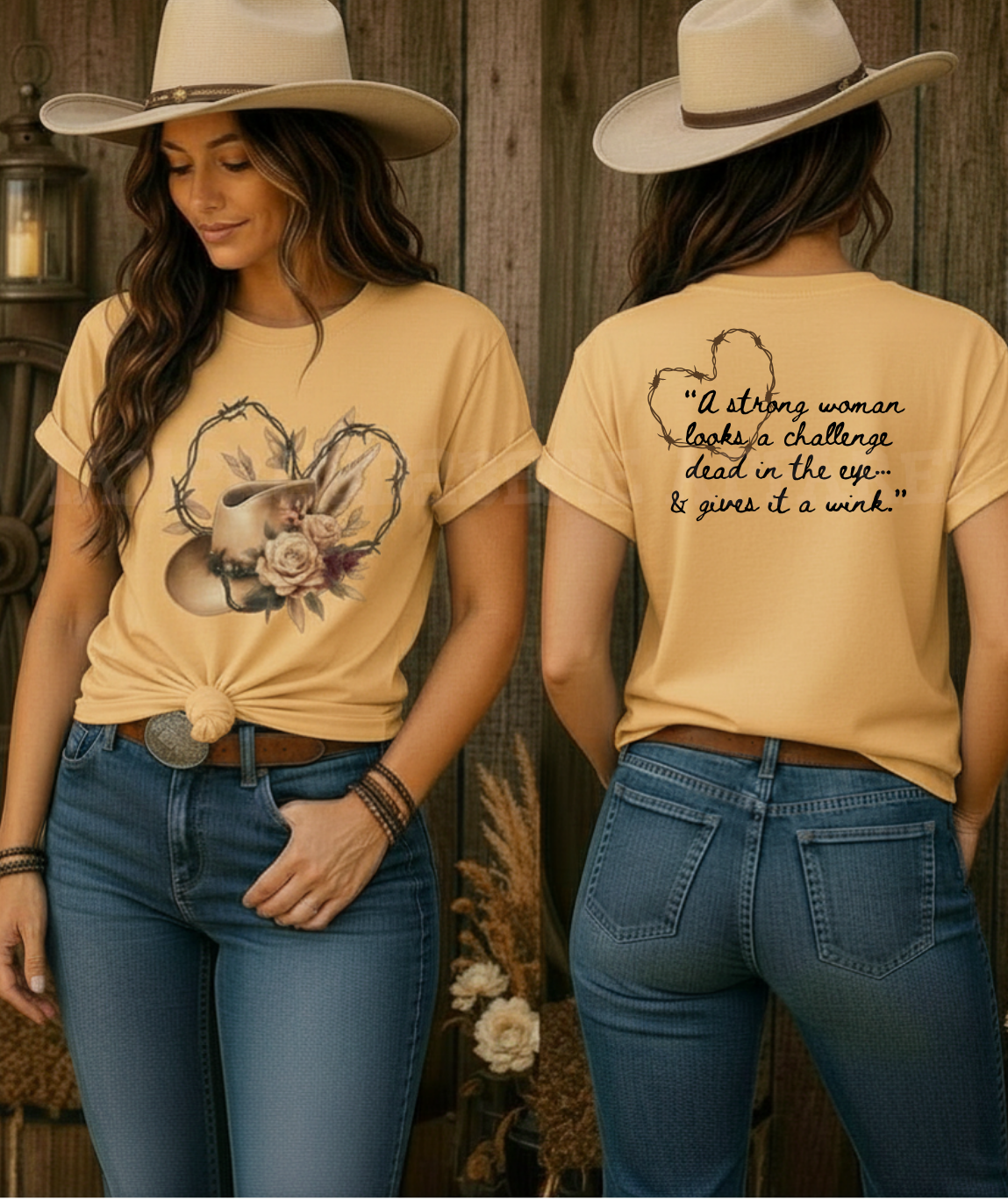 Strong Woman Wink Western Faith Tee|Iamproud2beme Apparel| Woman At the Well Unleashed