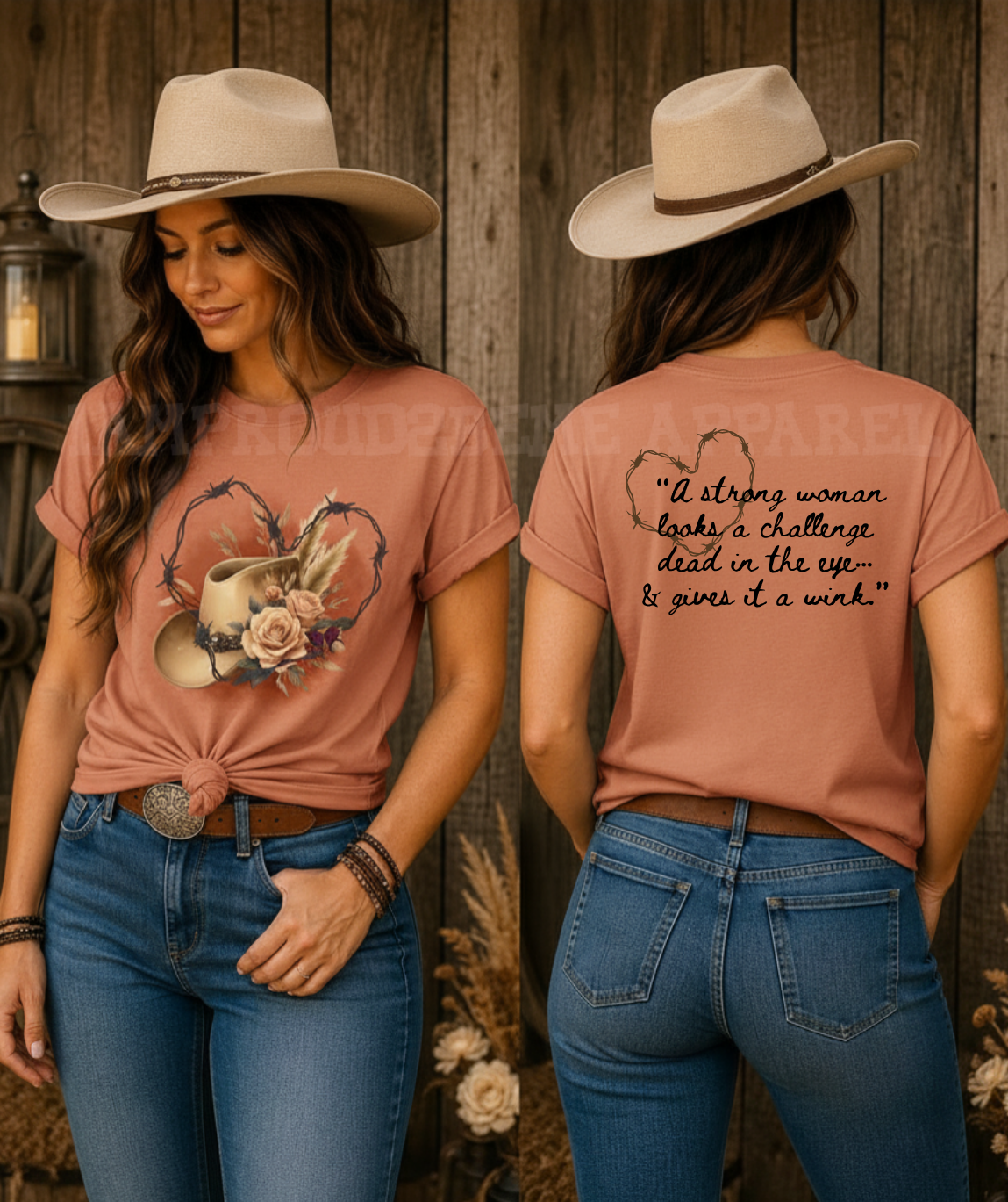 Strong Woman Wink Western Faith Tee|Iamproud2beme Apparel| Woman At the Well Unleashed