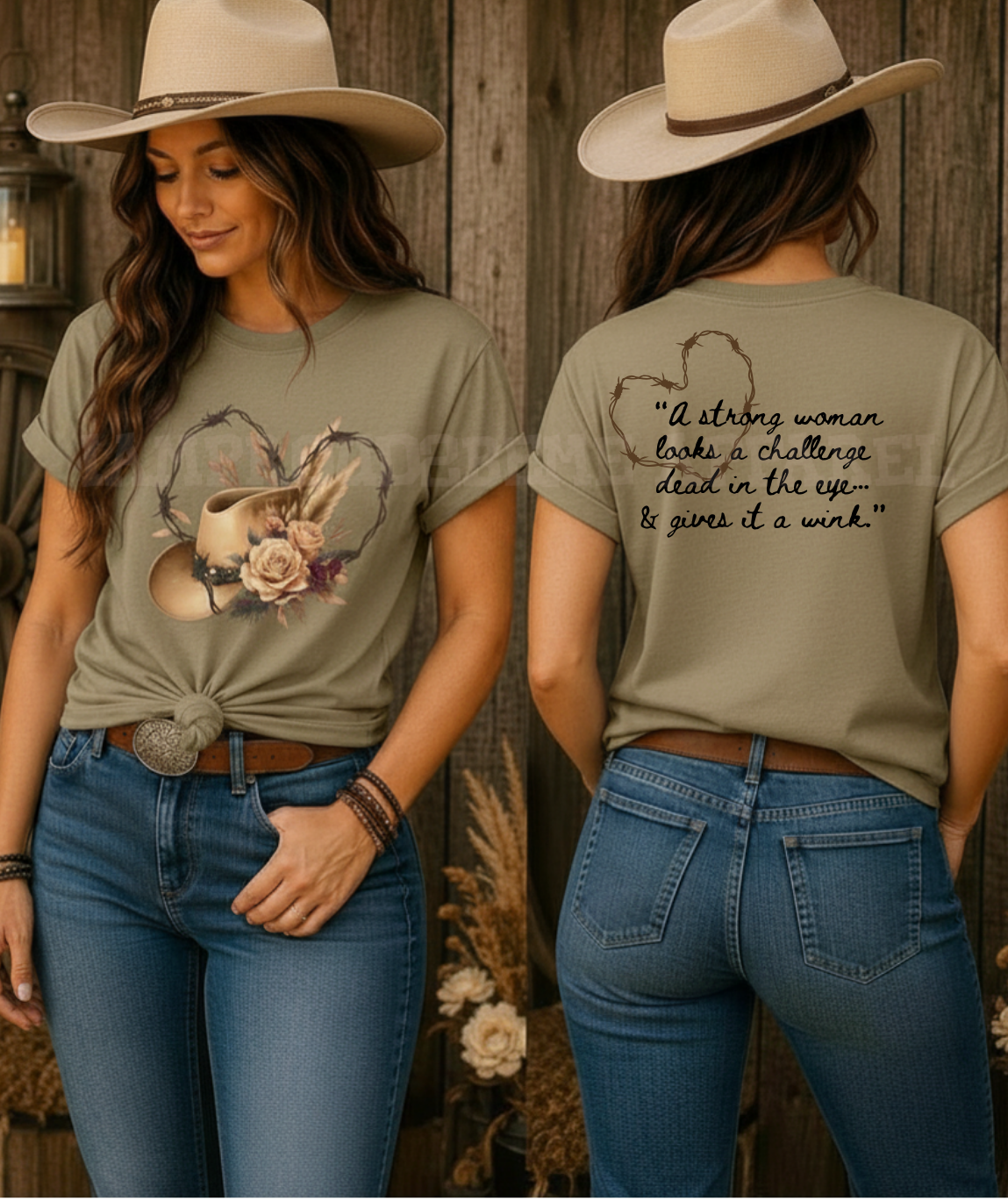 Strong Woman Wink Western Faith Tee|Iamproud2beme Apparel| Woman At the Well Unleashed