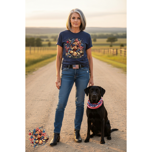Red, White, & Moo Patriotic Highland Cow T-shirt|Comfort Colors®|Iamproud2beme Apparel| Woman At The Well Unleashed