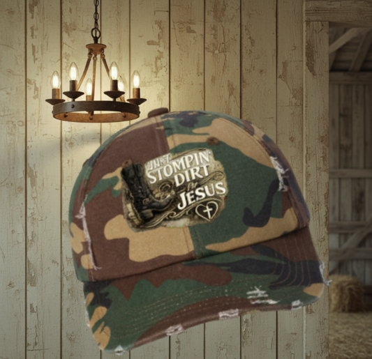 🔥Just Stompin’ Dirt for Jesus Slider Hat-Faith Fashion|Iamproud2beme Apparel|Woman At The Well Unleashed 🤎