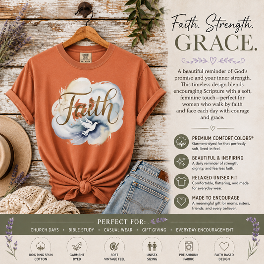 Faith Dove: Live by Faith, Not by Sight Fashion T-Shirt|Woman At The Well Unleashed