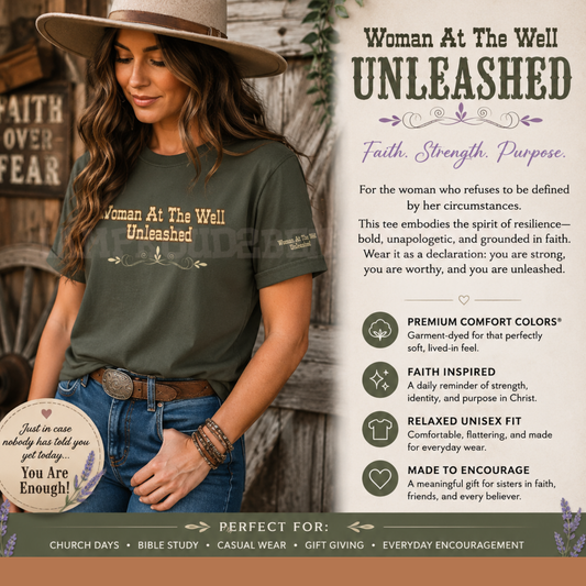 Faith Fashion T-Shirt|Iamproud2beme Apparel|Woman At The Well Unleashed 🤎