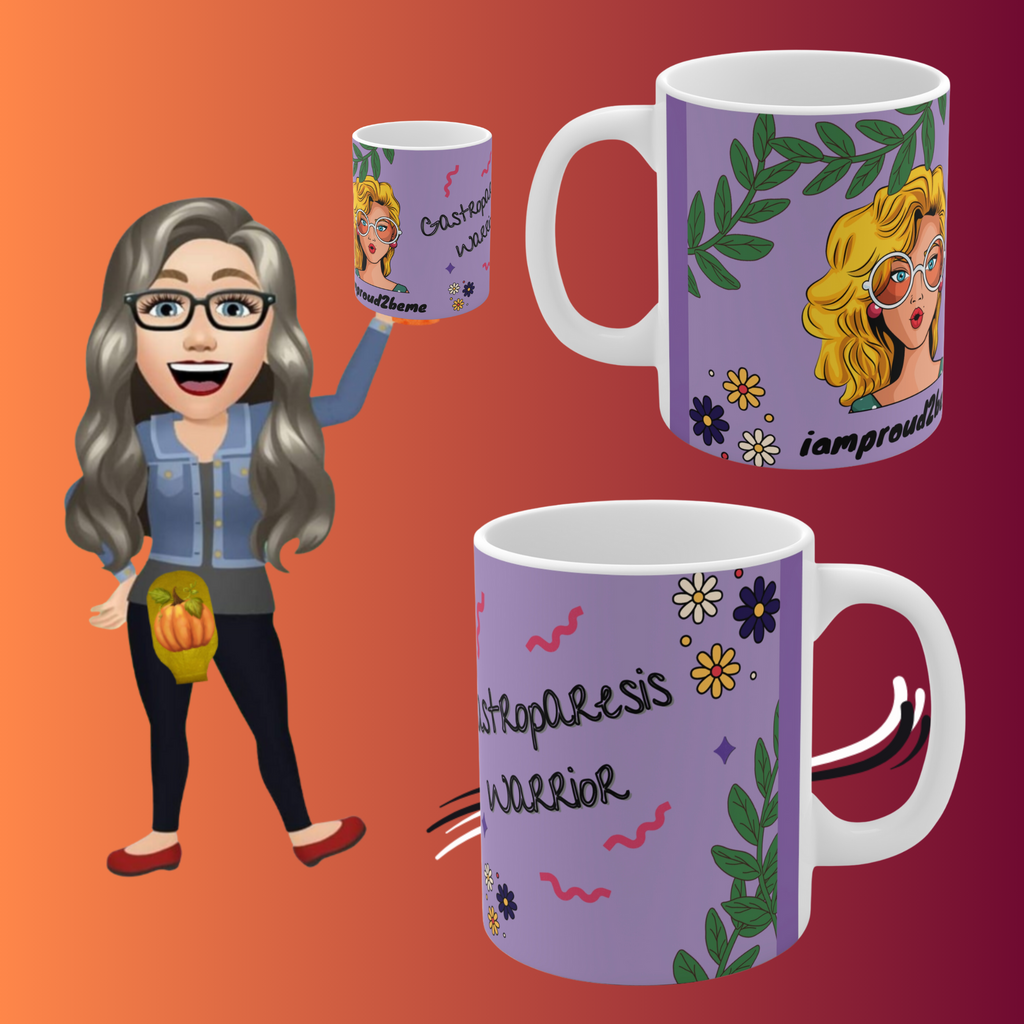 GASTROPARESIS WARRIOR White Ceramic Mug (purple)