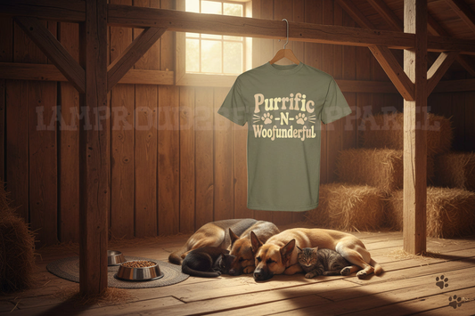 Purrific-n-Woofunderful T-Shirt|Fill The Bowls|Iamproud2beme Apparel|Woman At The Well Unleashed