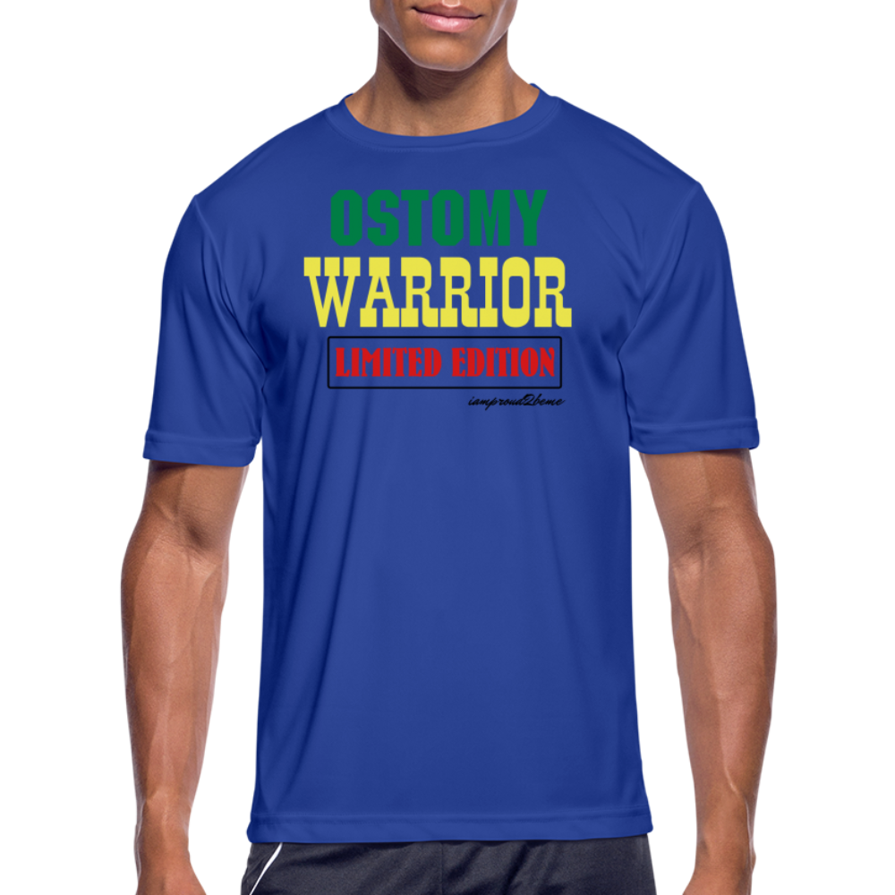 OSTOMY WARRIOR Moisture Wicking Performance T-Shirt (Men's) - royal blue