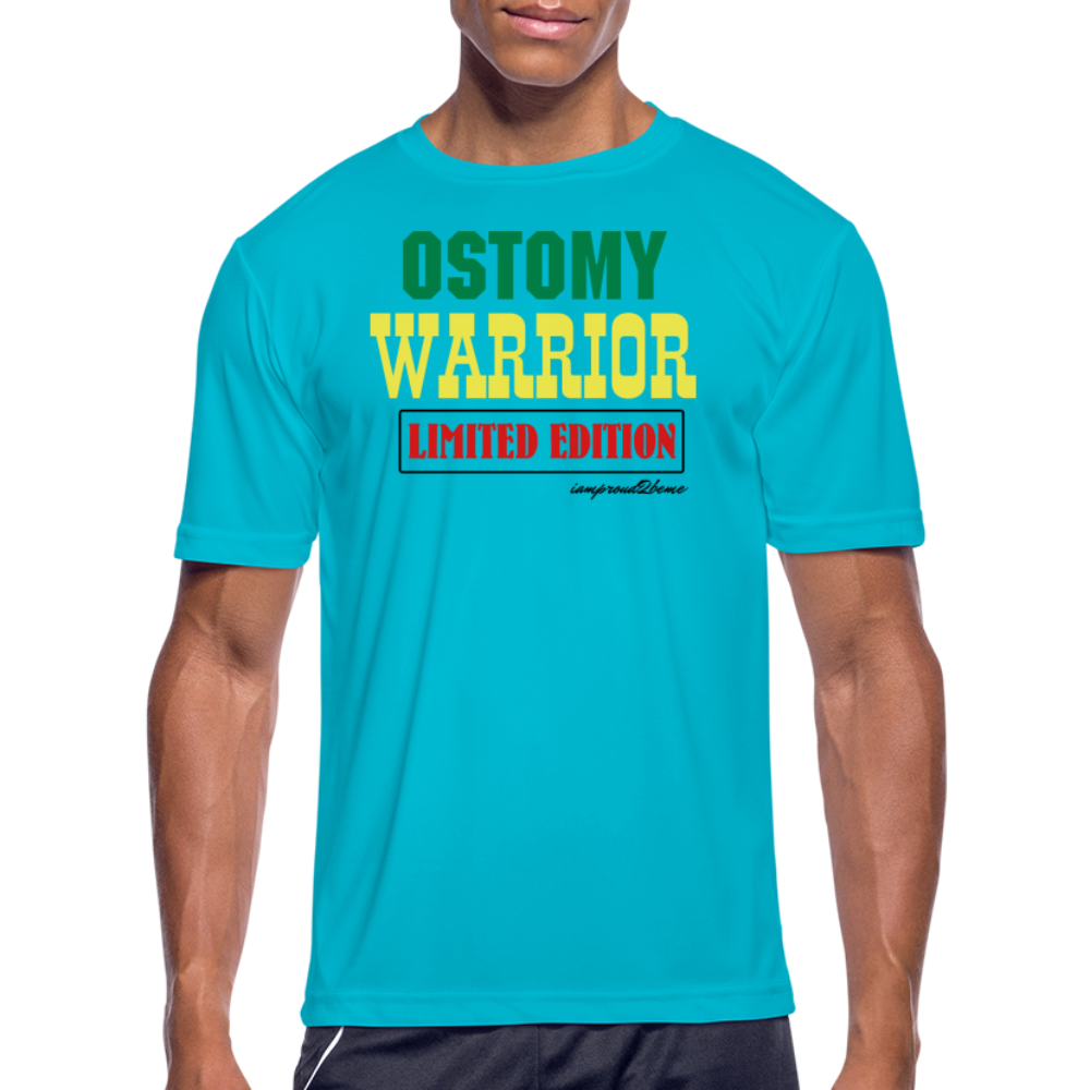 OSTOMY WARRIOR Moisture Wicking Performance T-Shirt (Men's) - turquoise