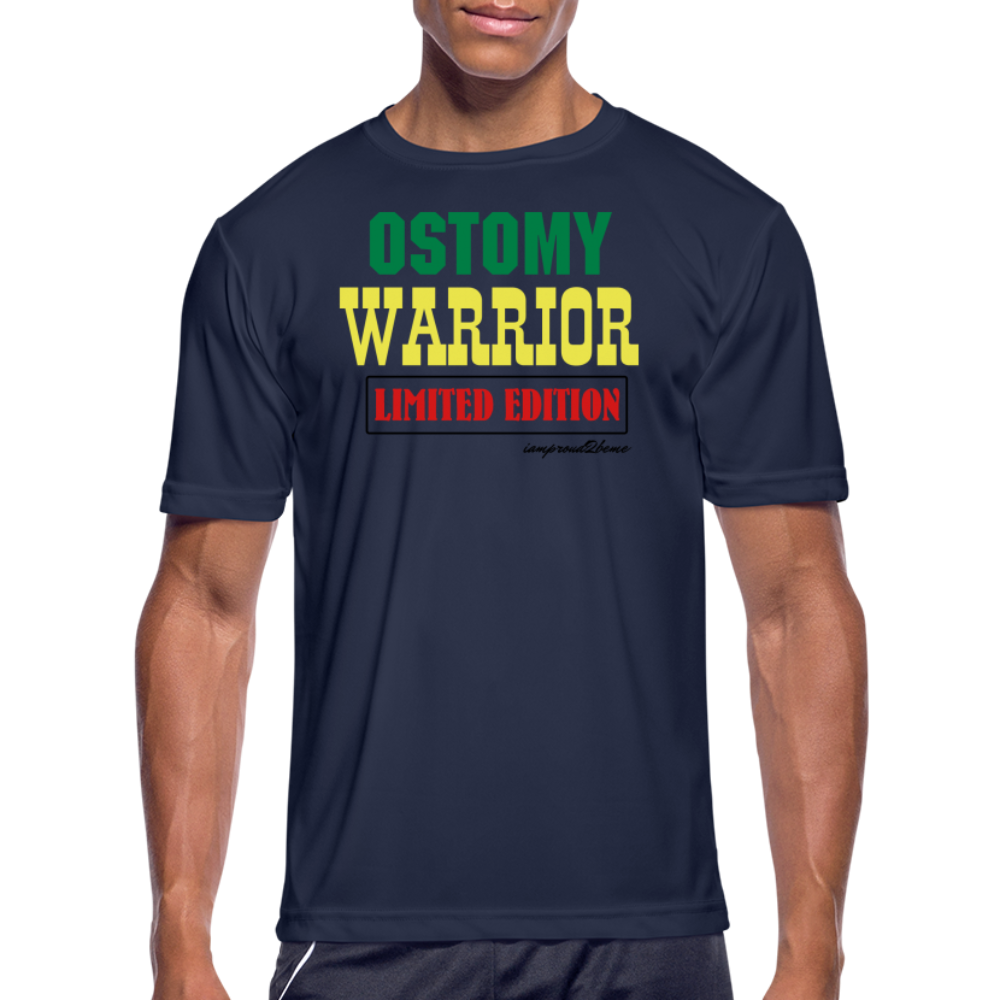 OSTOMY WARRIOR Moisture Wicking Performance T-Shirt (Men's) - navy