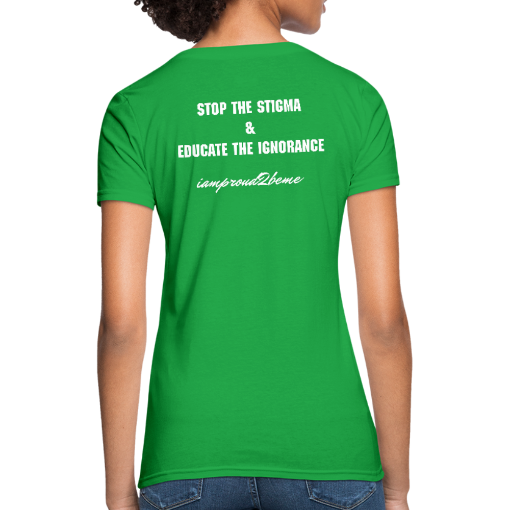 Women's T-Shirt Migraine Warrior Stop The Stigma - bright green