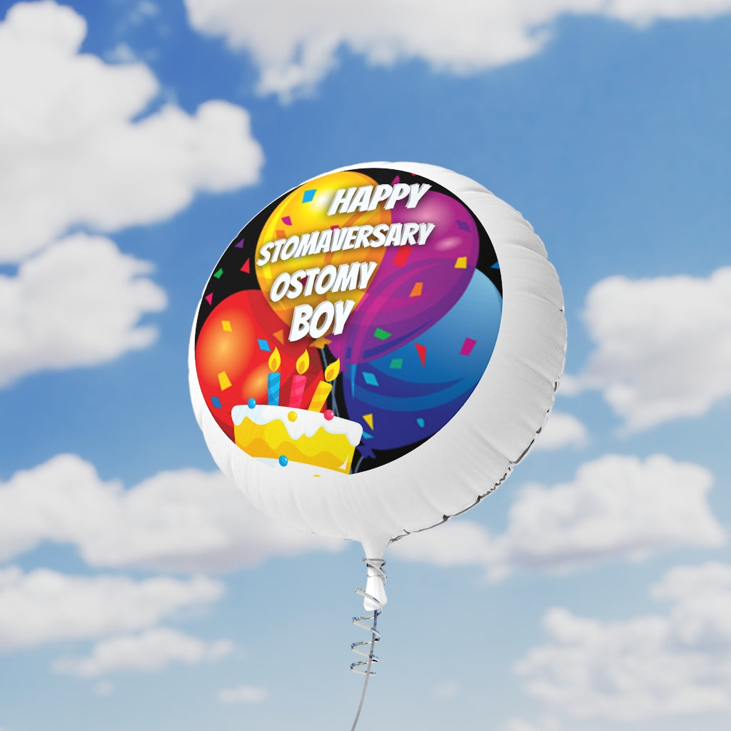 HAPPY STOMAVERSARY OSTOMY BOY Mylar Helium Balloon