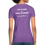 Women's T-Shirt Migraine Warrior Stop The Stigma - purple heather