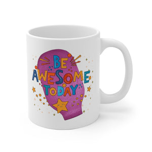 AWESOME DAY White Ceramic Mug