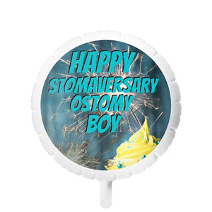 HAPPY STOMAVERSARY OSTOMY BOY Mylar Helium Balloon