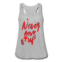 NEVER GIVE UP Flowy Tank Top (Adult)