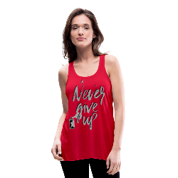 NEVER GIVE UP Flowy Tank (Adult)