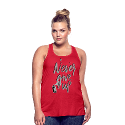 NEVER GIVE UP Flowy Tank (Adult)