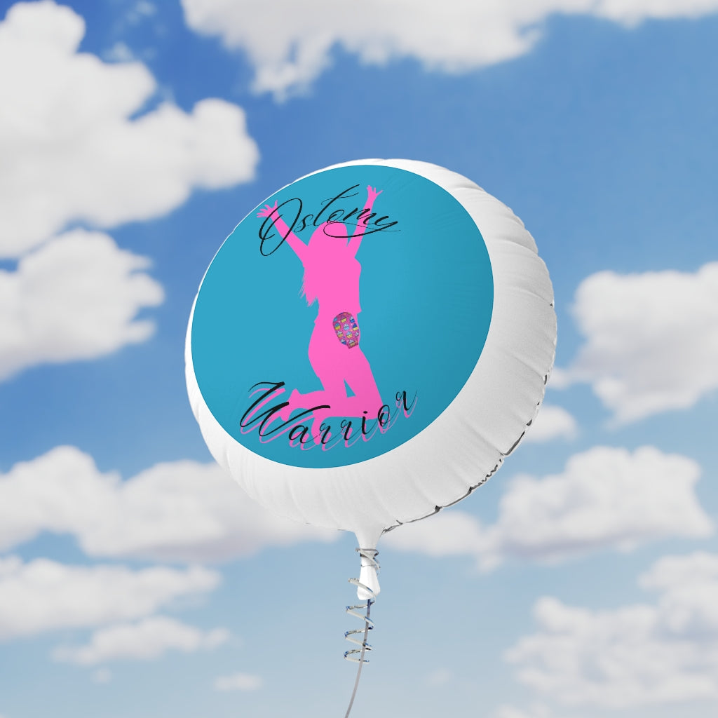 OSTOMY WARRIOR GIRL  Mylar Helium Balloon (turquoise)