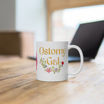 OSTOMY GAL FLOWERS White Ceramic Mug