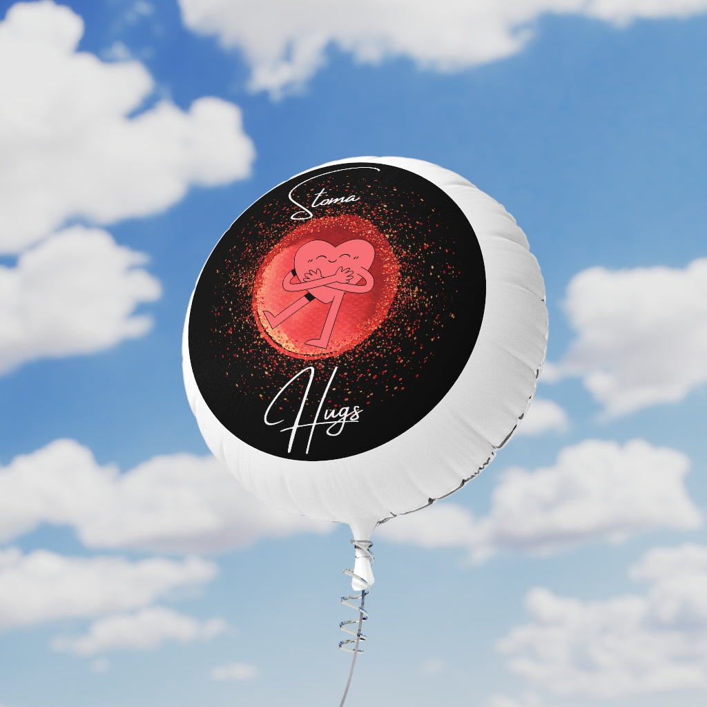 STOMA HUGS Mylar Helium Balloon (black)