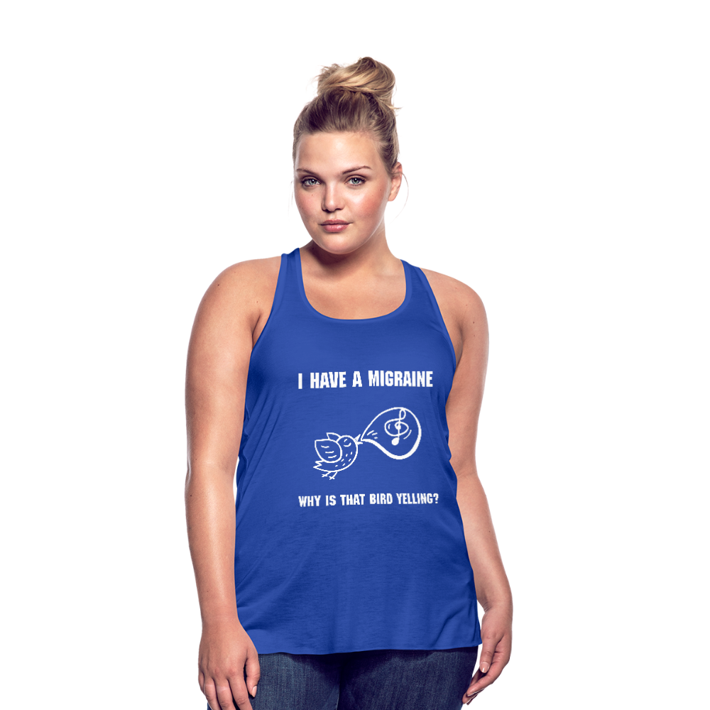 Women's Flowy Tank Top MIGRAINE HEADACHE - royal blue
