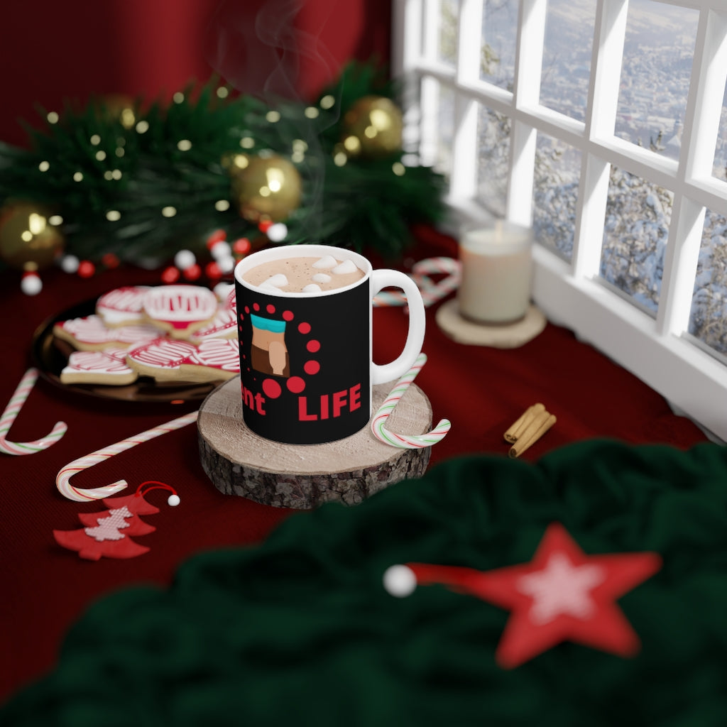 LIVIN' A BAGnificent LIFE White Ceramic Mug (female)