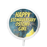 HAPPY STOMAVERSARY OSTOMY GIRL Mylar Helium Balloon
