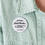 NO COLON STILL ROLLIN' Buttons large 2.2'' (5-pack) black