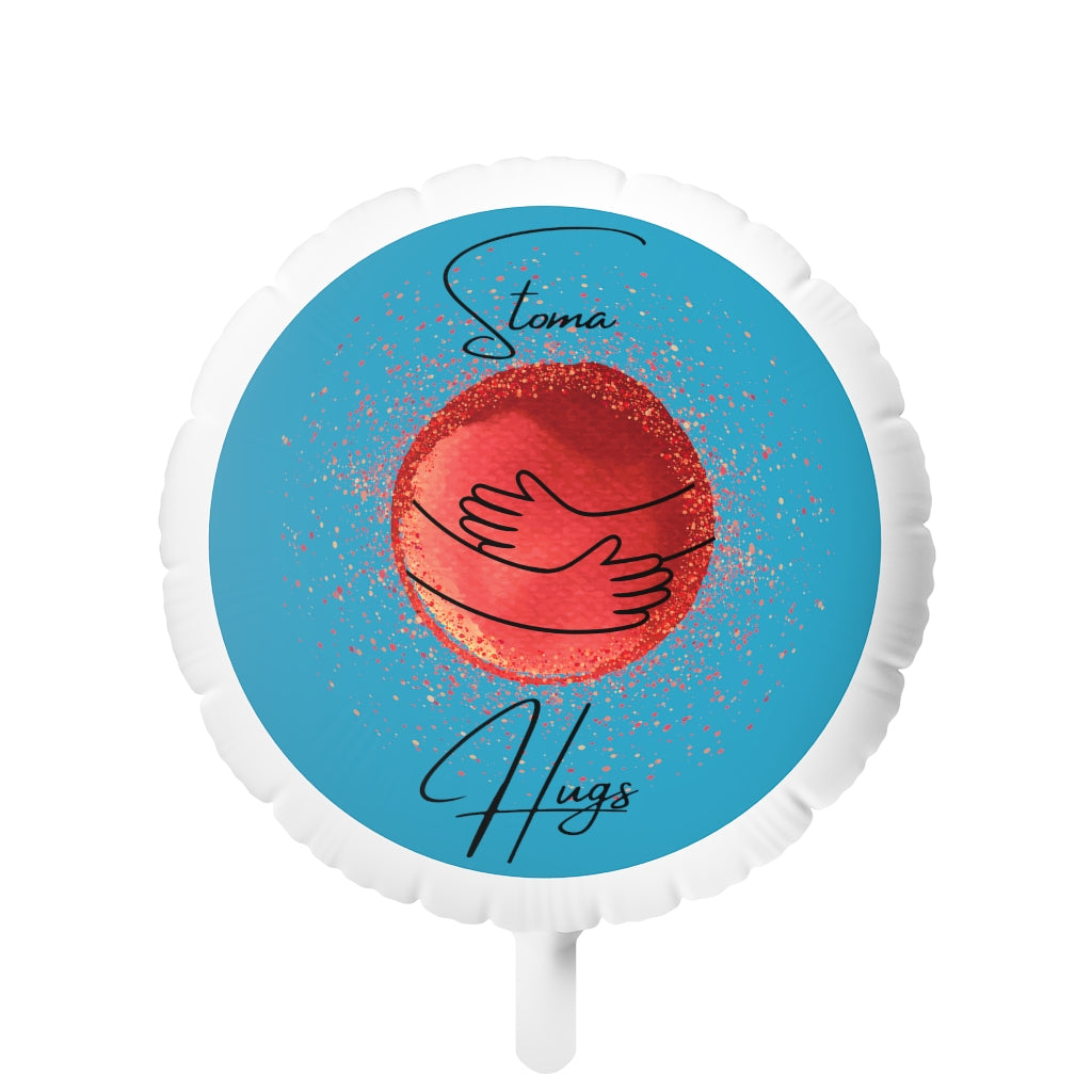 STOMA HUGS Mylar Helium Balloon (turquoise)