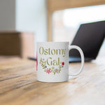 OSTOMY GAL FLOWERS White Ceramic Mug
