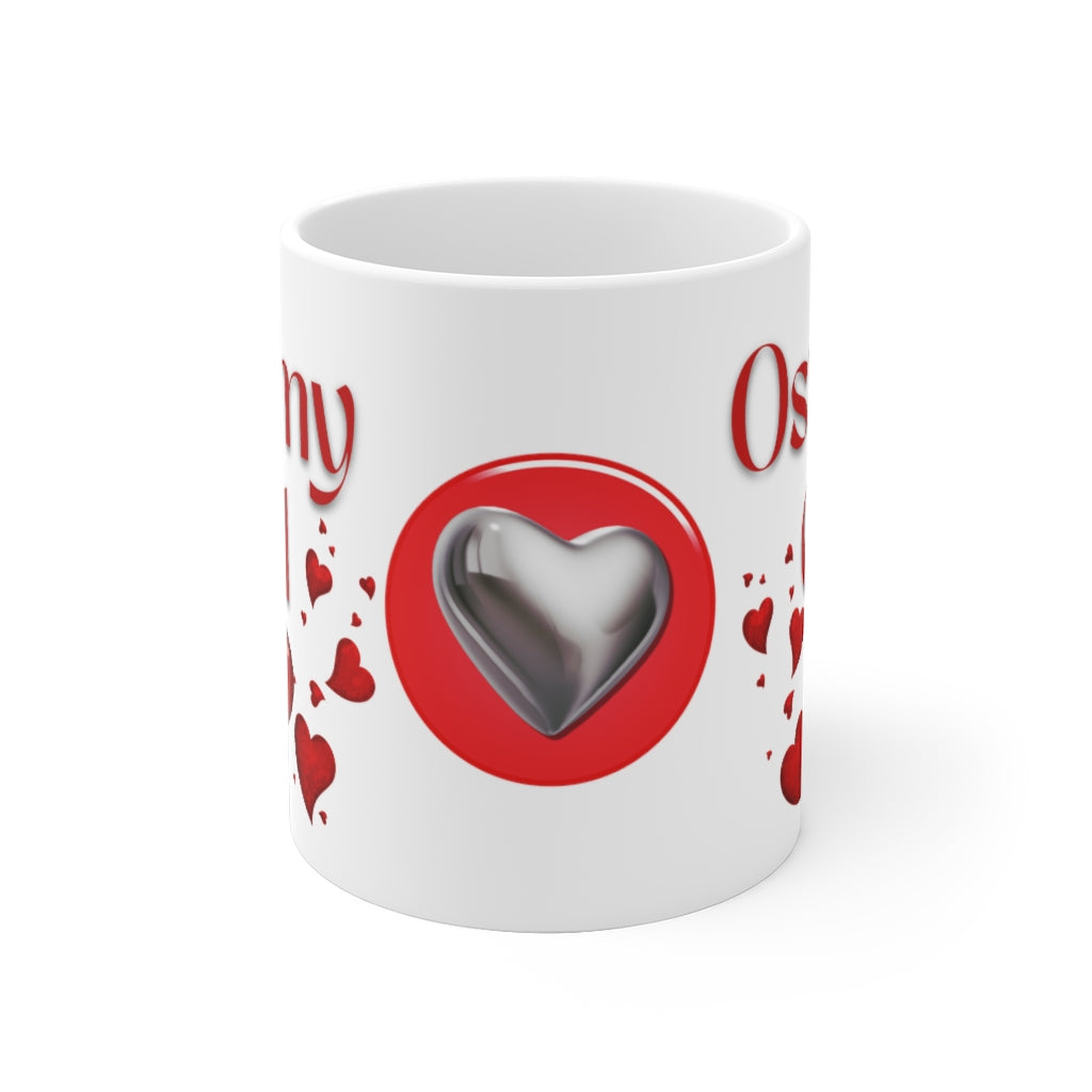 OSTOMY GAL HEARTS White Ceramic Mug