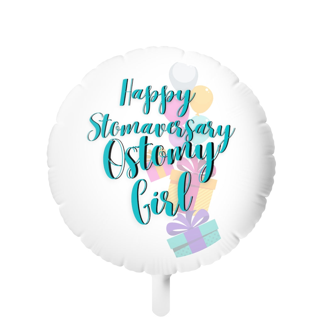 HAPPY STOMAVERSARY OSTOMY GIRL Mylar Helium Balloon