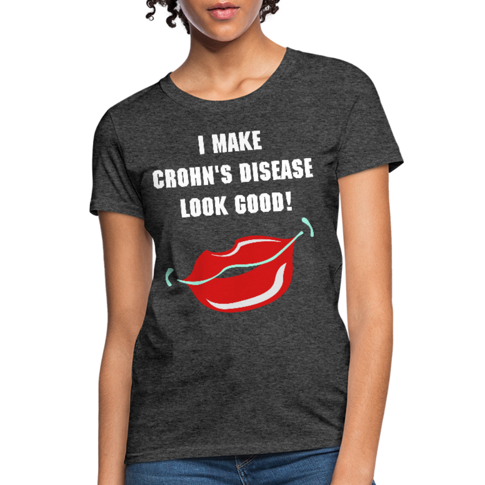Women's T-Shirt Crohn's Disease Awareness - heather black