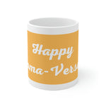 HAPPY STOMA-VERSARY White Ceramic Mug (peach/white)